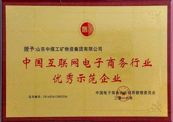 热烈祝贺山东中煤集团入选中国互联网电子商务行业示范企业
